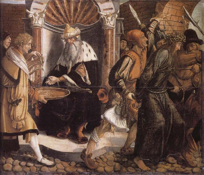 Pilate wash their hands too, Hans Holbein